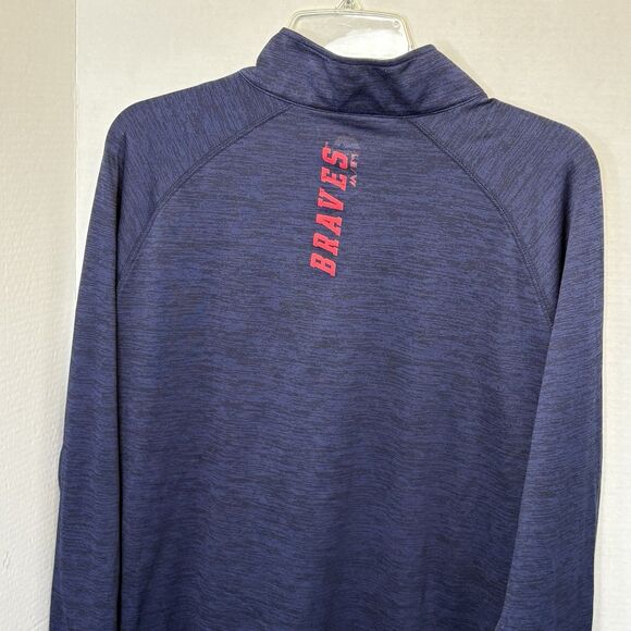 Atlanta Braves Majestic Contenders Welcome Quarter Zip Mock Neck Pullover Jacket - Picture 5 of 8